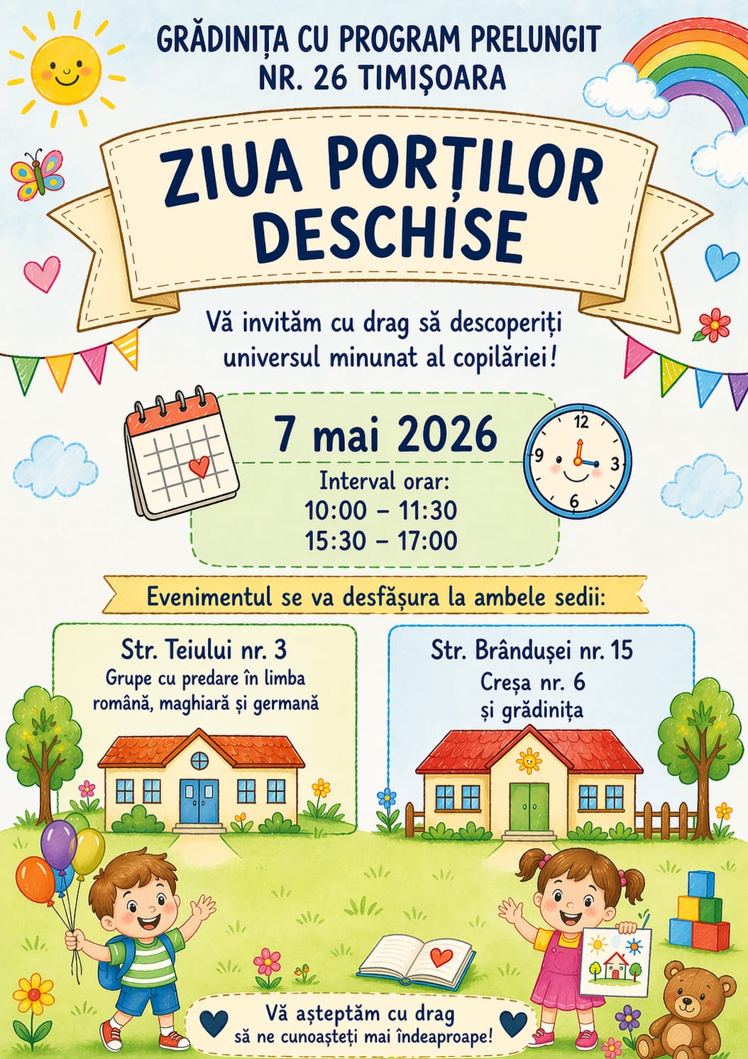 Ziua Porților Deschise 2026 Grădinița PP nr.26 Timișoara